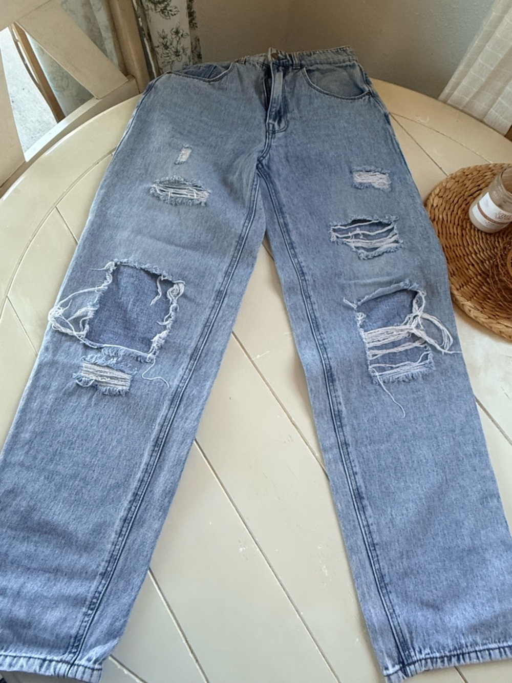 Empyre Light Blue Straight Leg Jeans - Picture 5 of 6